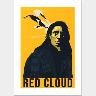 Native American Red Cloud Vector 2 Posters and Art